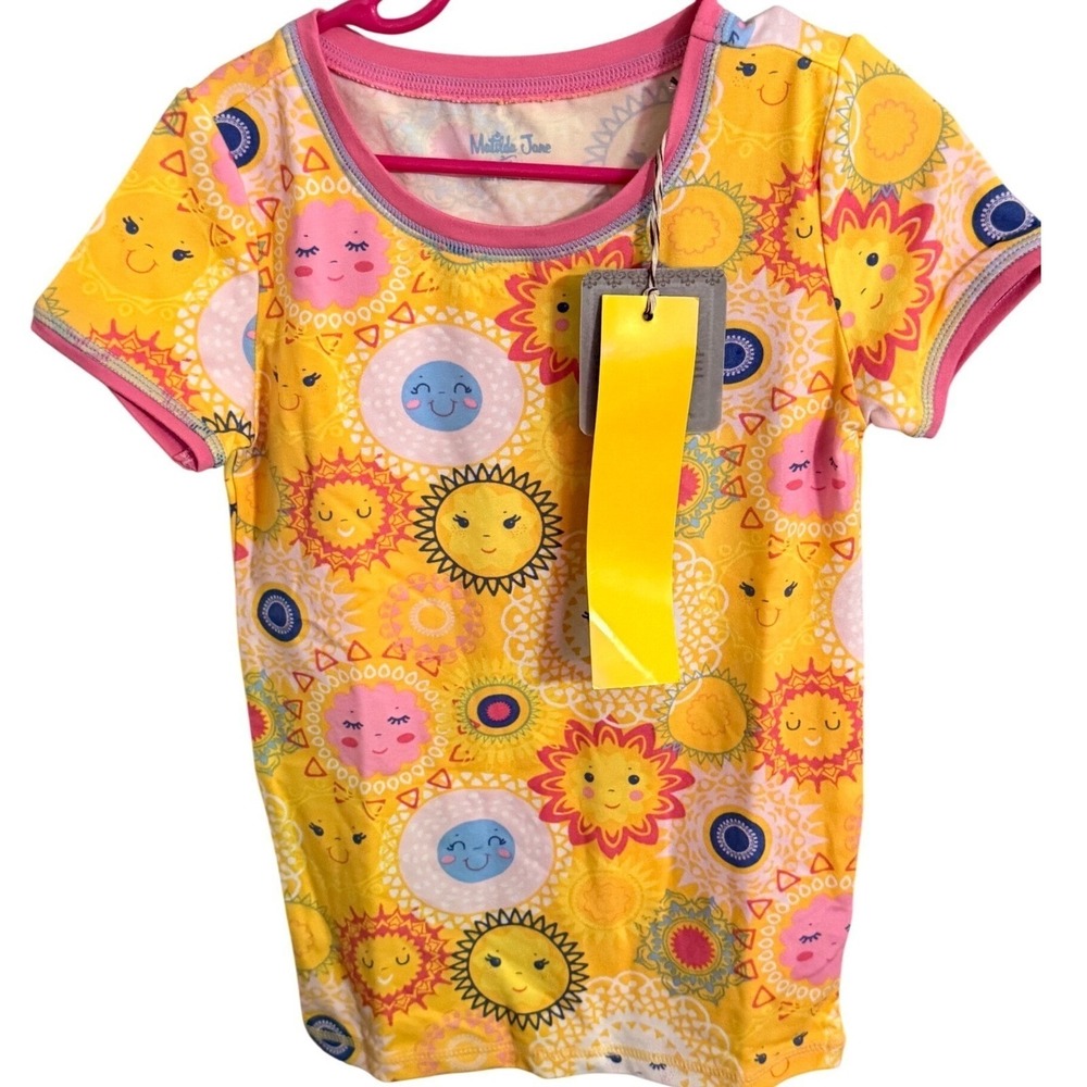 Matilda Jane Kids Girls Yellow Sun Print Short Sleeve T Shirt Size 6